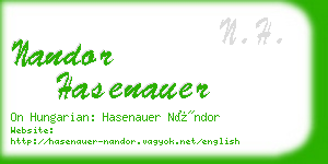 nandor hasenauer business card